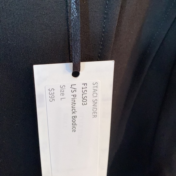 NWT Staci Snider Black With Pintuk Bodice Top Back Zipper New and Stunning - Picture 4 of 12